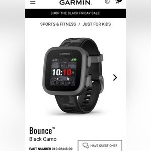 Garmin Bounce Smartwatch in Black Camo
